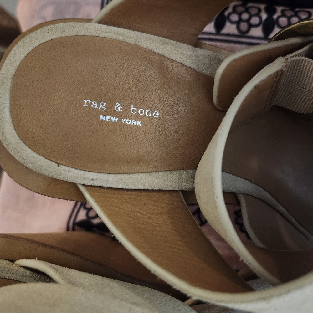 Rag &Bone Santiago Suede Criss Cross Wedge Sandal. NWOB - Picture 7 of 9